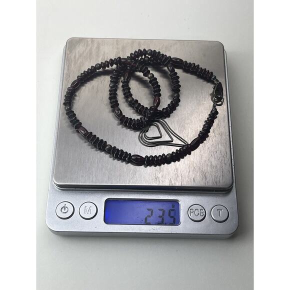 Sterling Silver Heart Pendant Amethyst Beaded Necklace 18" & Bracelet 7.5" Set - Picture 10 of 15